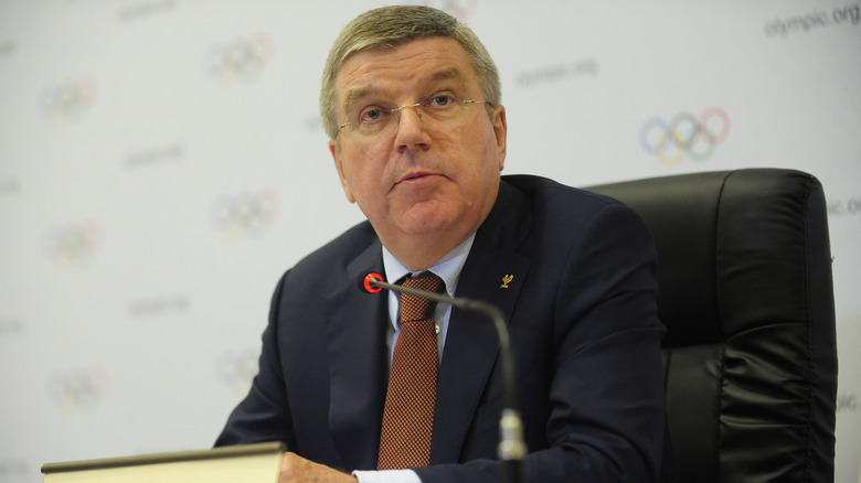 IOC president Thomas Bach in clear glasses