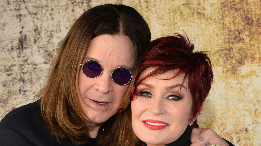 Ozzy Osbourne hugs wife Sharon Osbourne