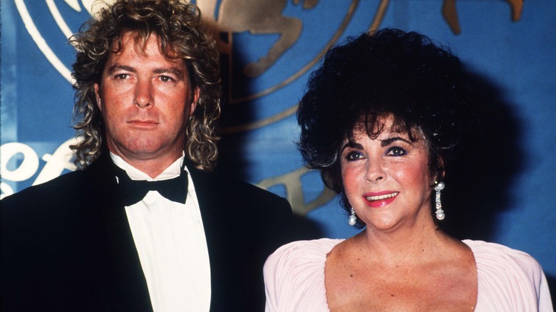 Larry Fortensky and Elizabeth Taylor on the red carpet