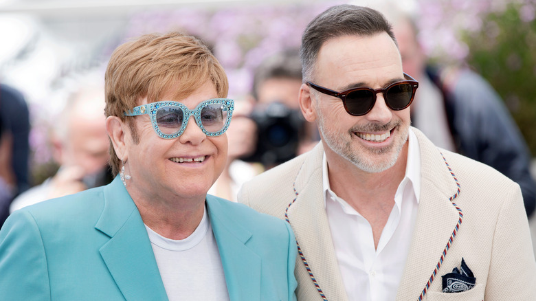 Sir Elton John with his husband David Furnish