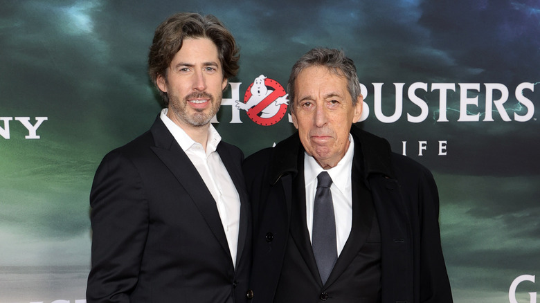 Jason Reitman and father Ivan Reitman attending the "Ghostbusters: Afterlife" New York Premiere