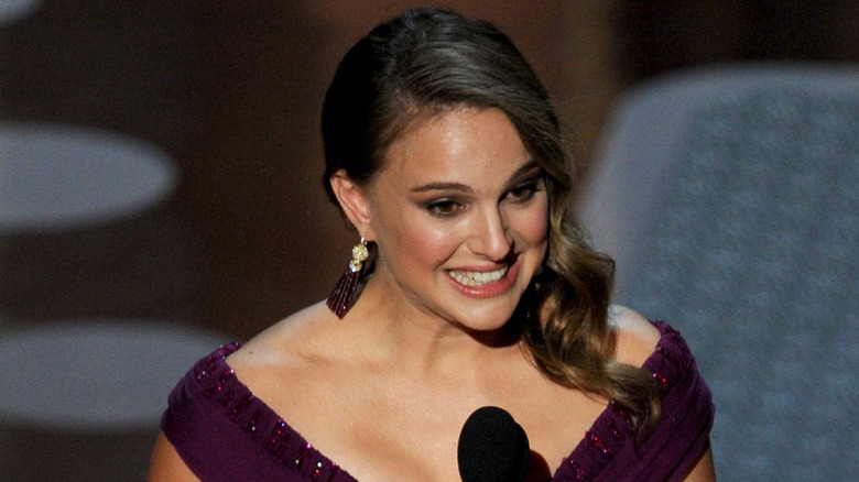 Natalie Portman speaking at Oscars