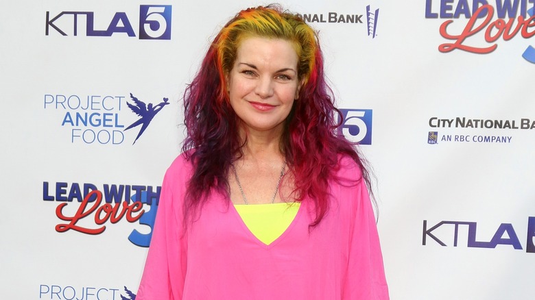 Pauley Perrette with rainbow hair