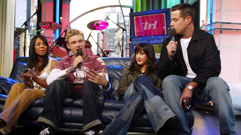 Ashanti, Nick Carter, Vanesa Carlton and Carson Daly at TRL 1000th Celebration episode