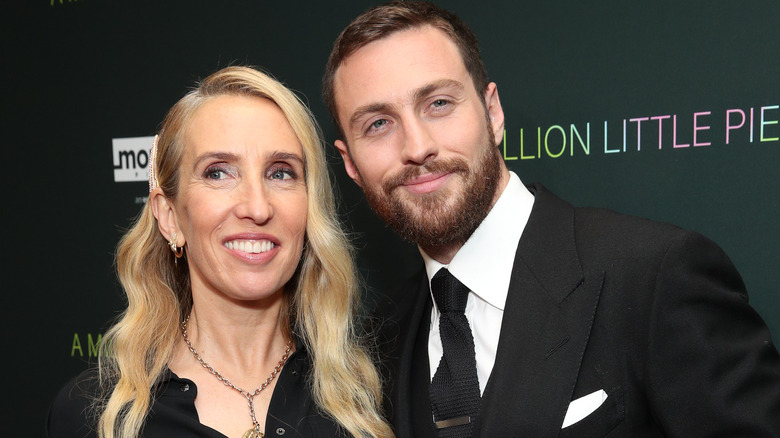 Aaron and Sam Taylor-Johnson smiling