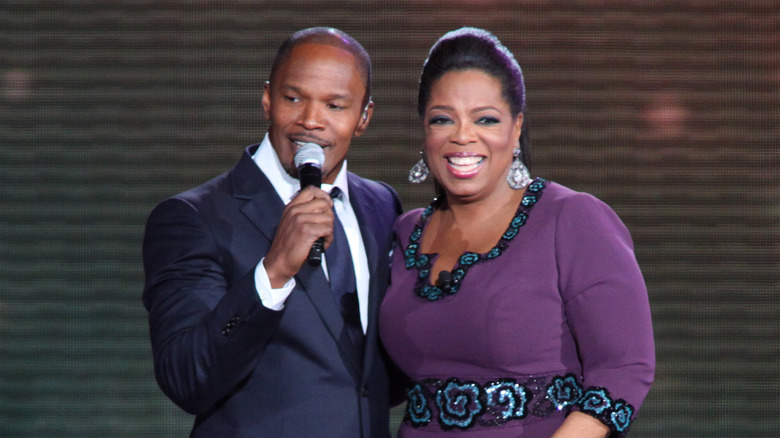 Jamie Foxx and Oprah onstage