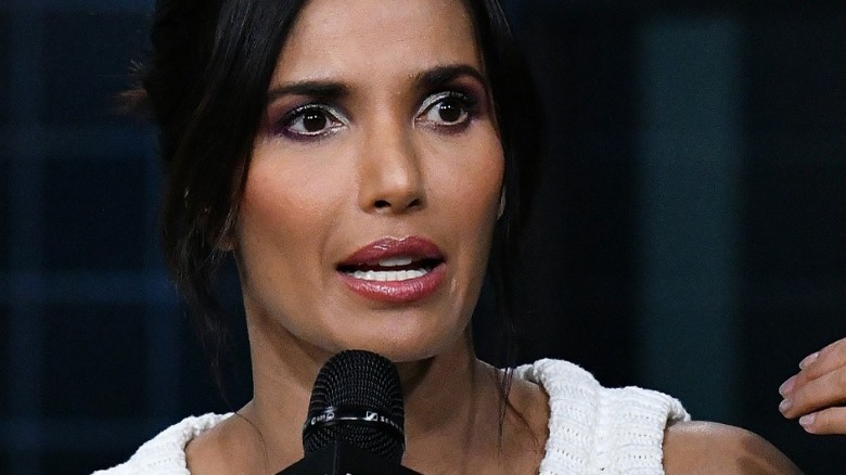 Padma Lakshmi delivering a speech