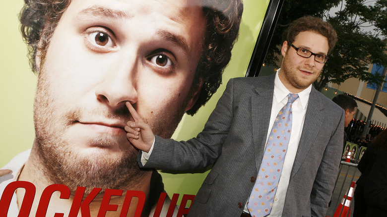 Seth Rogen poses at the premiere of Universal Pictures' Knocked Up 2007