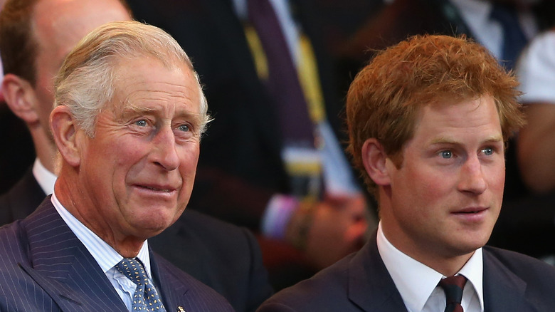 Prince Charles and Prince Harry sitting together