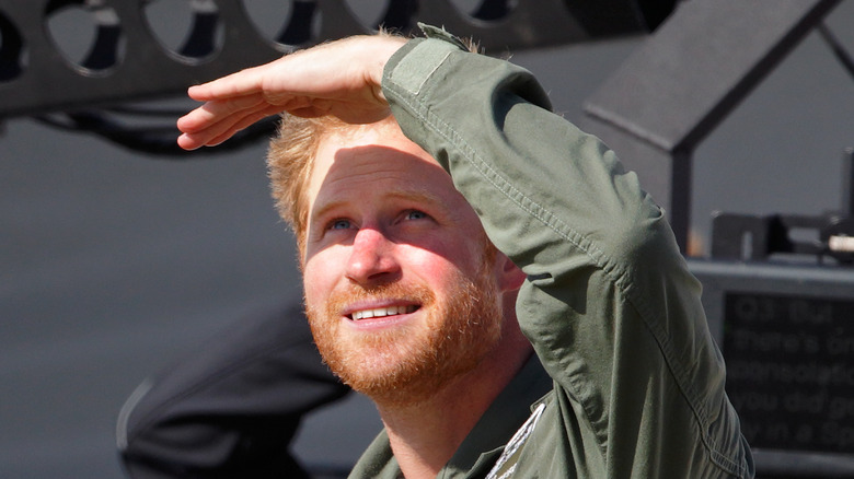 Prince Harry looking into the air