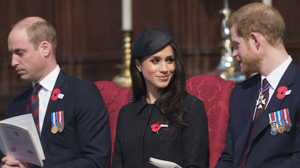 Prince William, Meghan and Harry attending service at Westminster Abbey