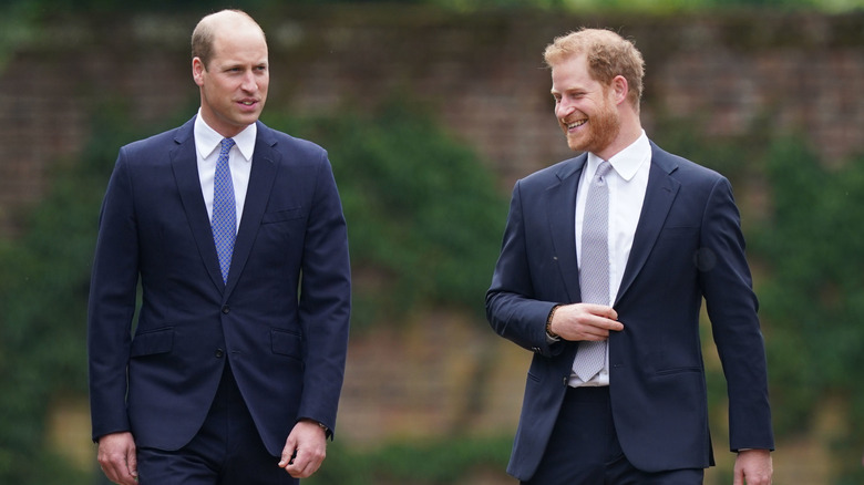 Prince William and Prince Harry walking