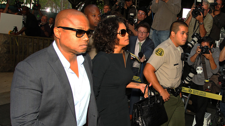 Randy and Janet Jackson walking