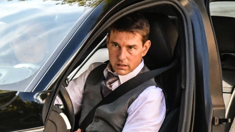 Ethan Hunt driving a car