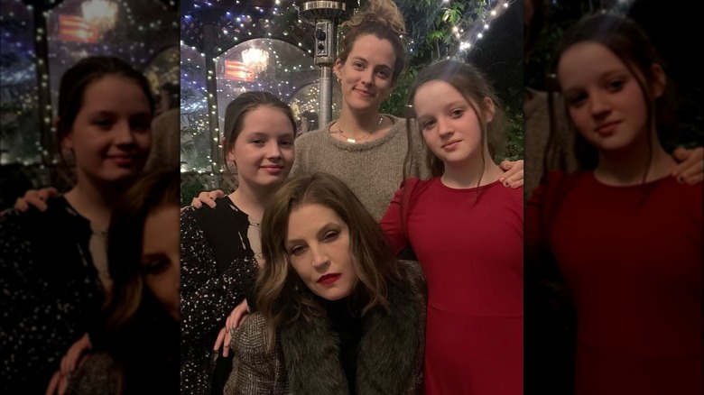 Lisa Marie Presley with her three daughters