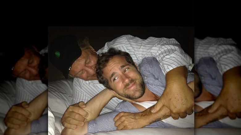 Ryan Reynolds poses with his father James