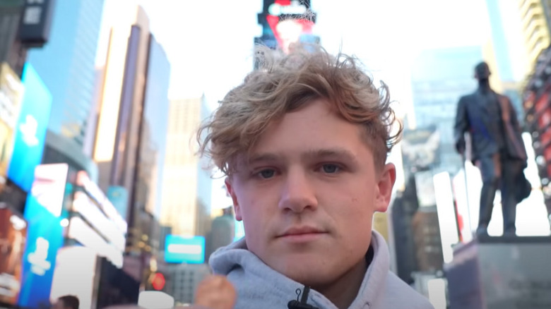 Ryan Trahan in Times Square