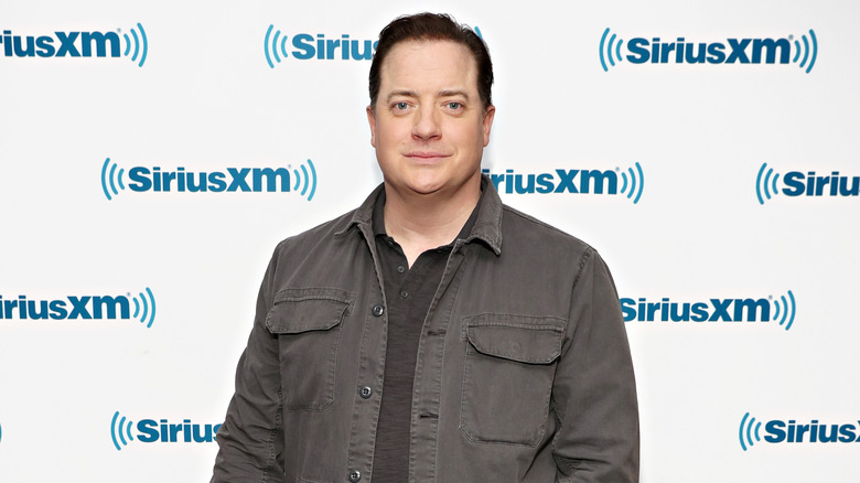 Brendan Fraser smiles at visit of the SiriusXM offices