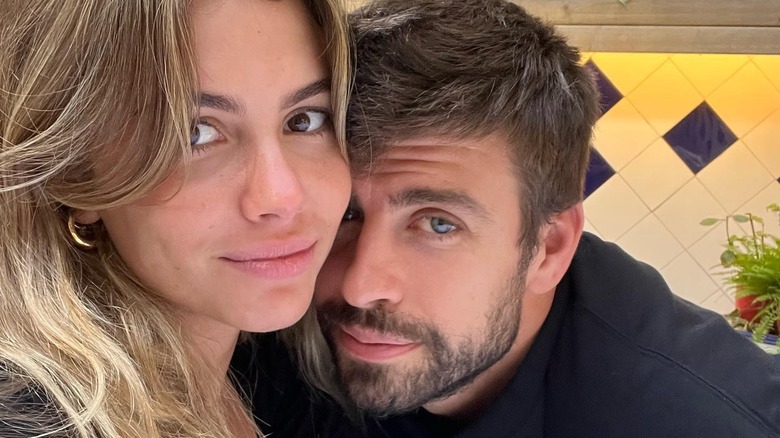 Gerard Piqué and Clara Chia Marti smiling