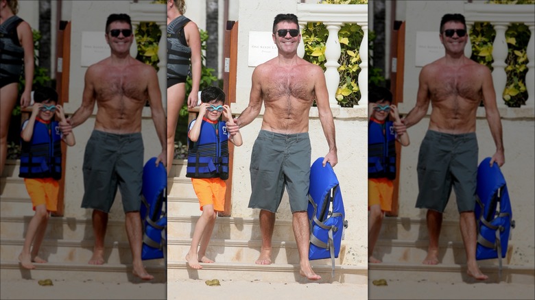 Simon Cowell with son Eric on vacation