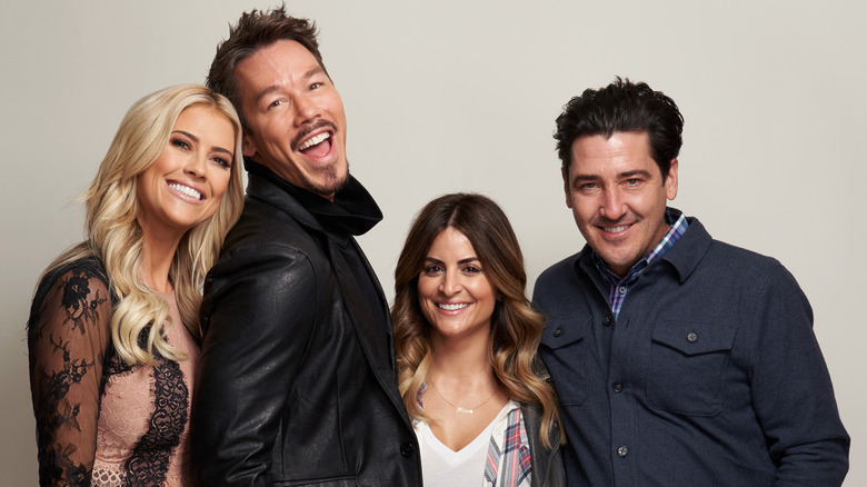 David Bromstad posing with fellow HGTV stars Christina Hall, Alison Victoria and Jonathan Knight.