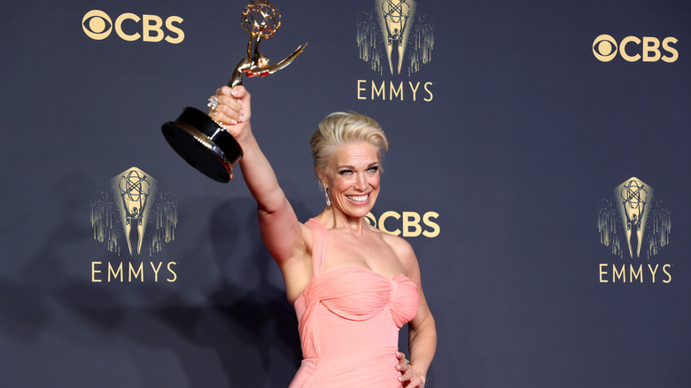 Hannah Waddingham with her Emmy Award