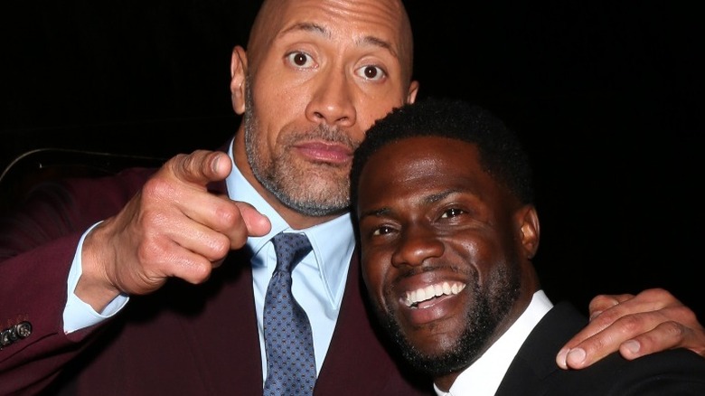 Kevin Hart and Dwayne "The Rock" Johnson posing