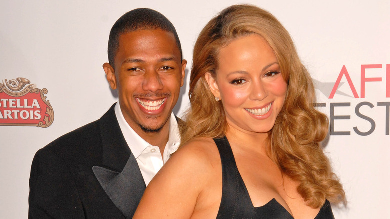 Nick Cannon and Mariah Carey smiling