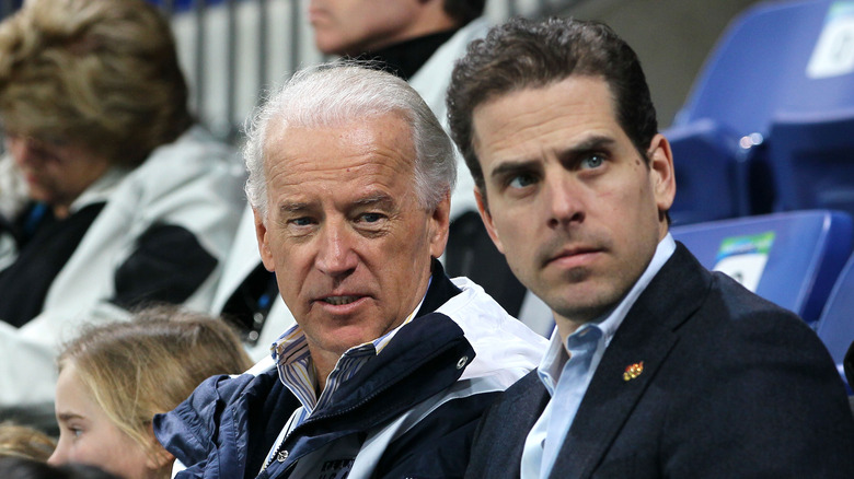 Joe, Hunter Biden attending hockey game