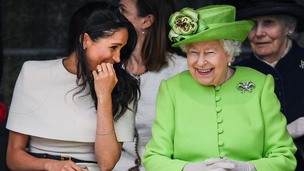 Meghan Markle, Queen Elizabeth, laughing