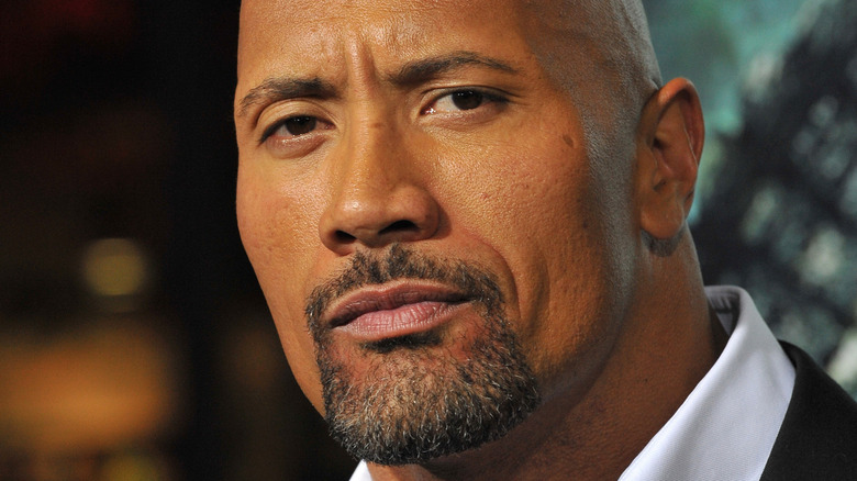 Dwayne Johnson with a serious expression