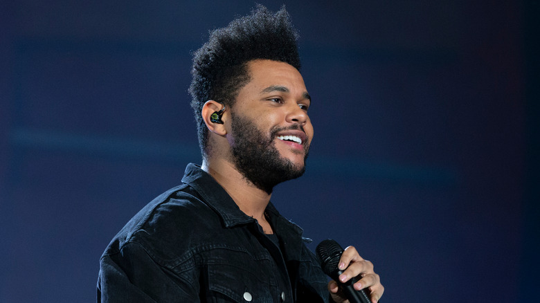 The Weeknd performing