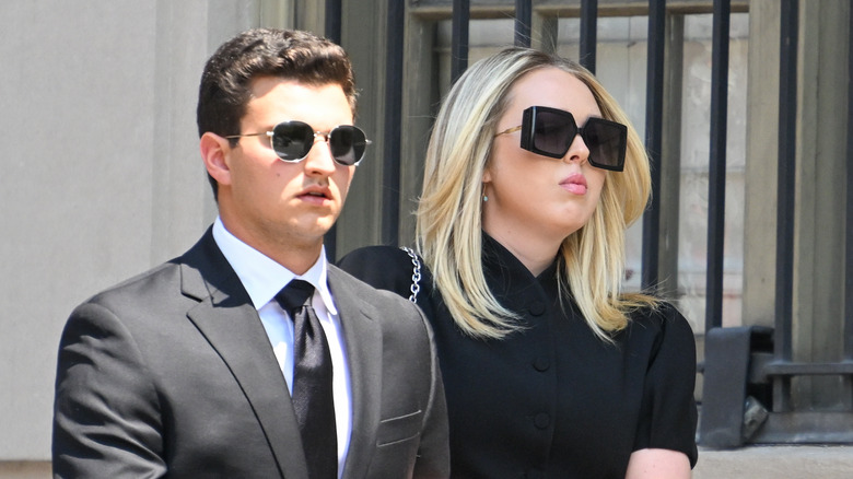 Tiffany Trump and Michael Buolos at Ivana Trump's funeral