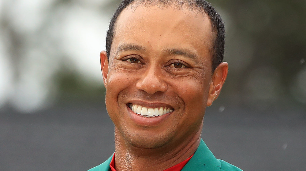 Tiger Woods smiling