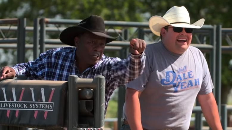 Cast members reacting on How to Be a Cowboy