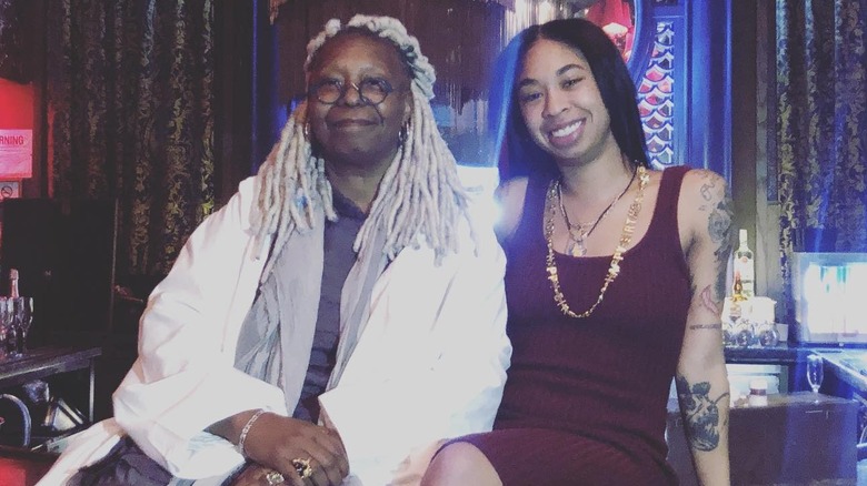 Whoopi Goldberg and Amara Skye smiling