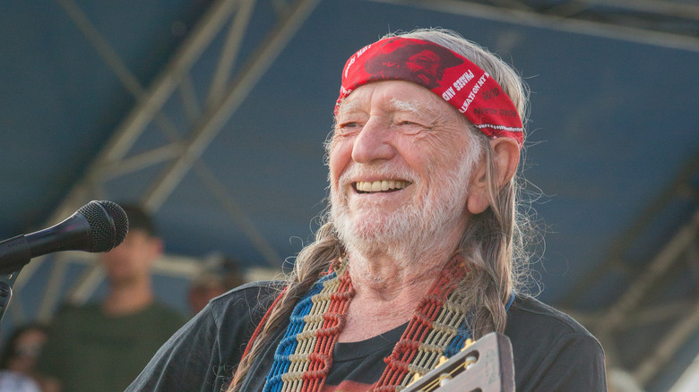 Willie Nelson smiling