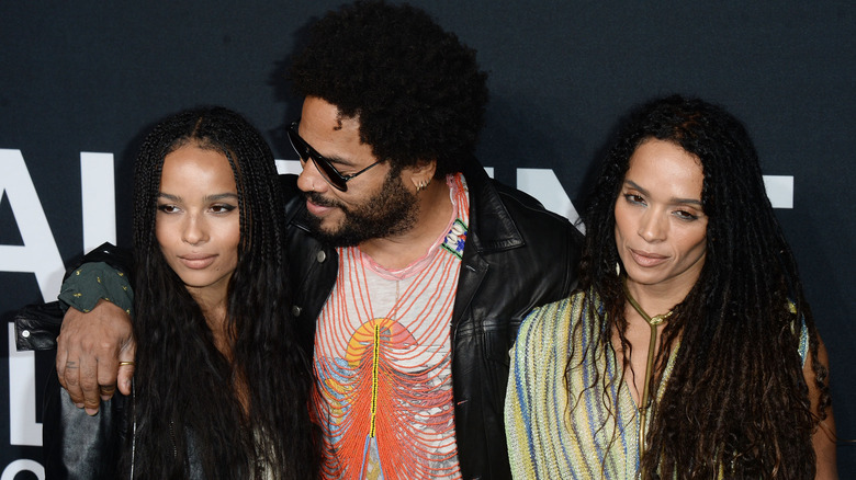 Zoe Kravitz, Lenny Kravitz, and Lisa Bonet on the red carpet