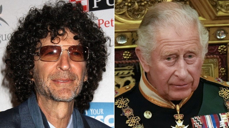 Howard Stern smiling; King Charles looking ahead