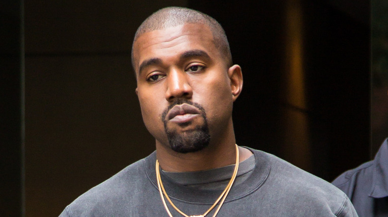 Kanye West frowning