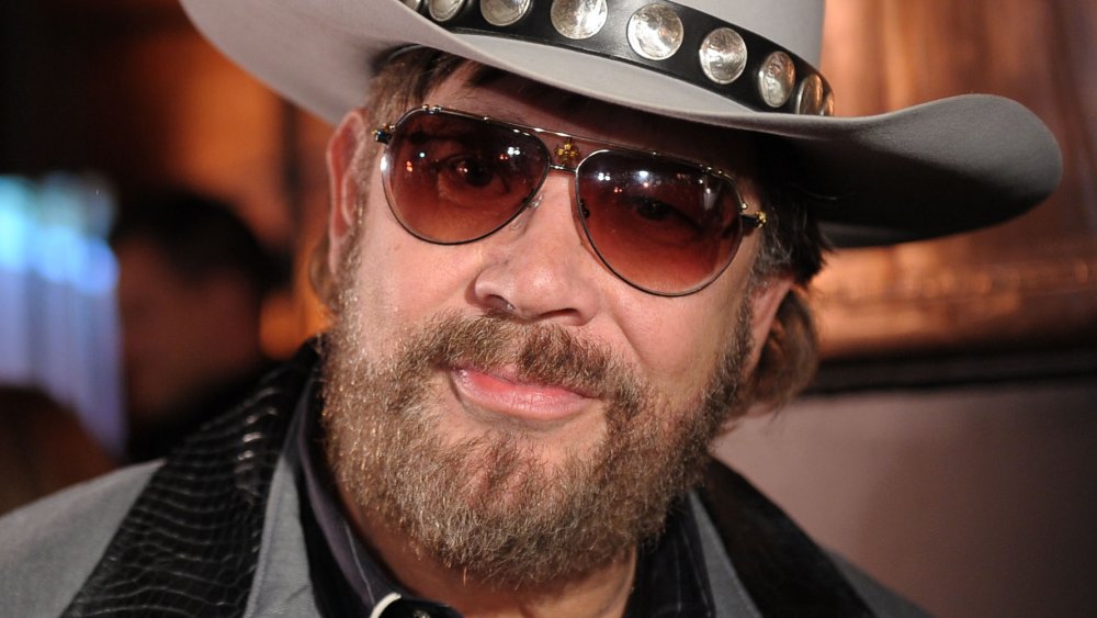 Hank Williams Jr. with a neutral expression during an interview