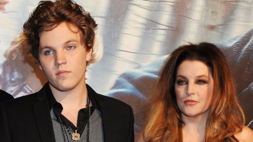 Benjamin Keough and Lisa Marie Presley on the red carpet at the premiere of "Harry Potter and the Deathly Hallows" in 2010