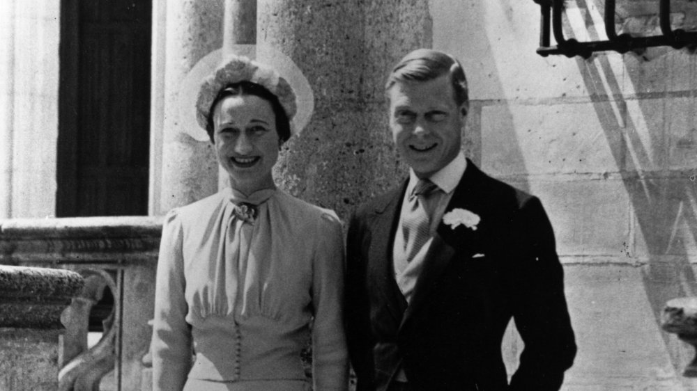 Wallis Simson and Duke of Windsor on their wedding day in 1937