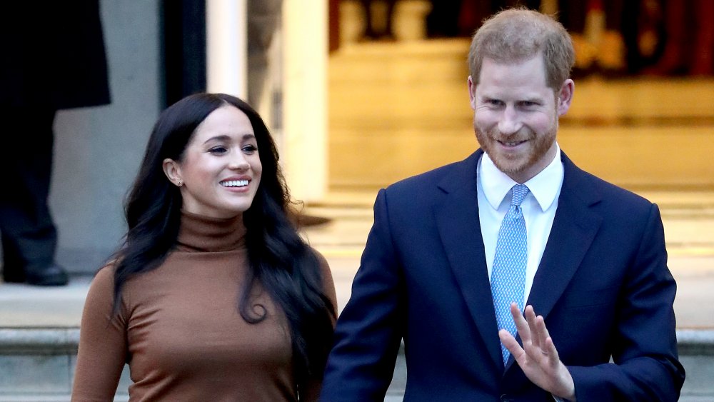 Meghan Markle and Prince Harry depart Canada House in 2020 