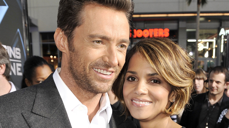 Hugh Jackman and Halle Berry smiling