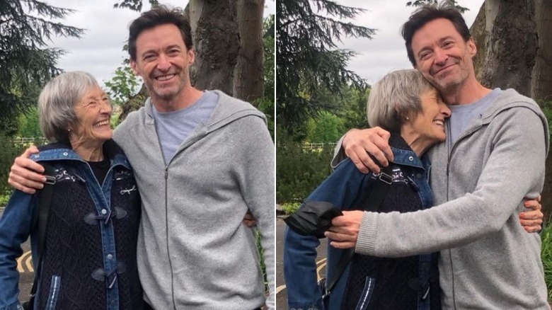 Hugh Jackman and mother Grace McNeil selfie on Instagram