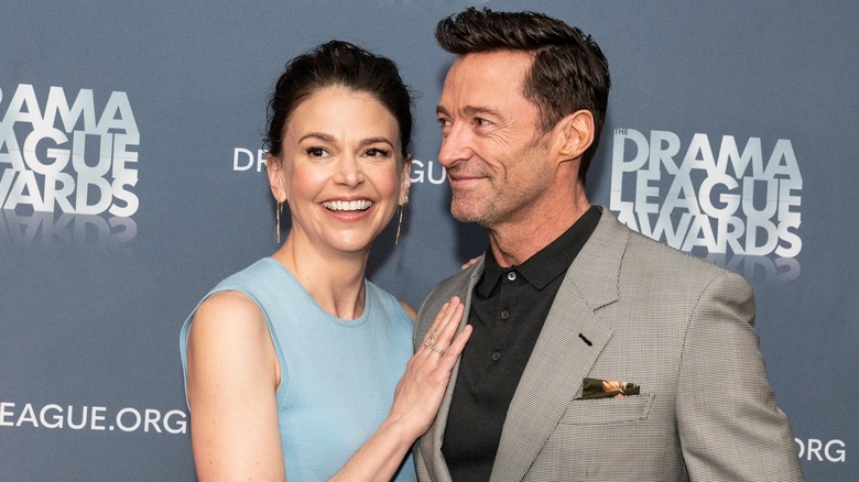 Sutton Foster and Hugh Jackman smiling