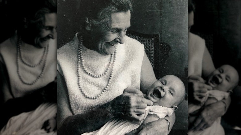 Hugh Jackman baby photo with grandma