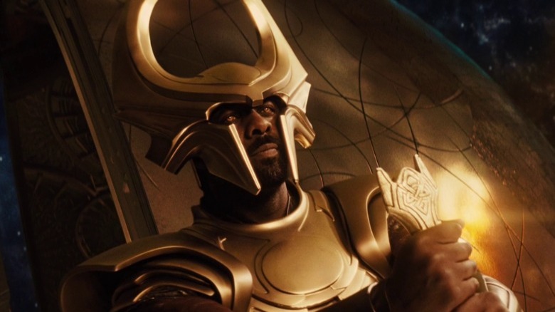 Idris Elba as Heimdall in Thor wearing gold armor