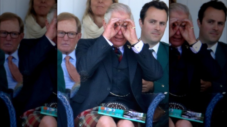 Prince Charles watching the Highland Games